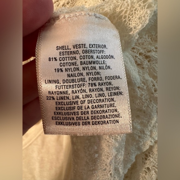 ANTHROPOLOGIE Knitted & Knotted SM 2 PIECE Cille Pullover Beaded Silver Lace Top - Picture 11 of 16